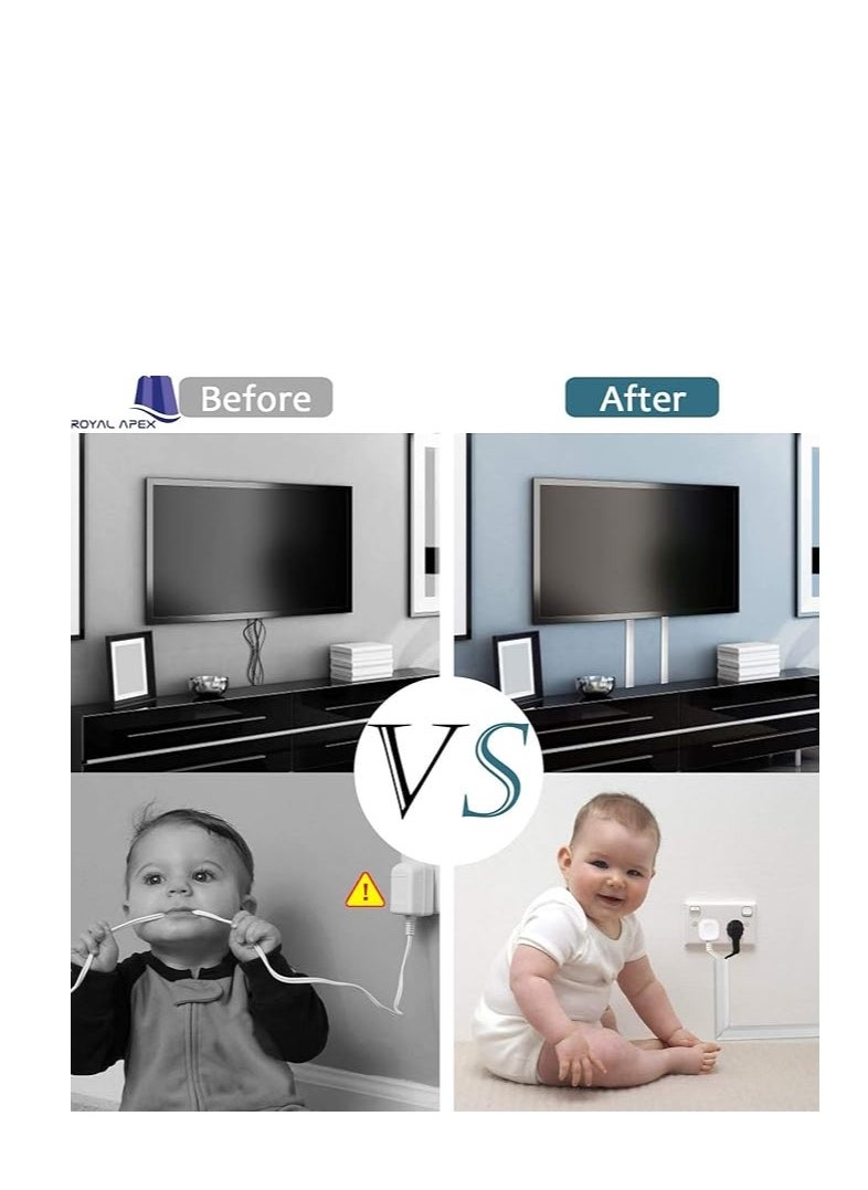 SUN SHINE Square Cable Box Self Adhesive PVC Trunking White  - Image 5