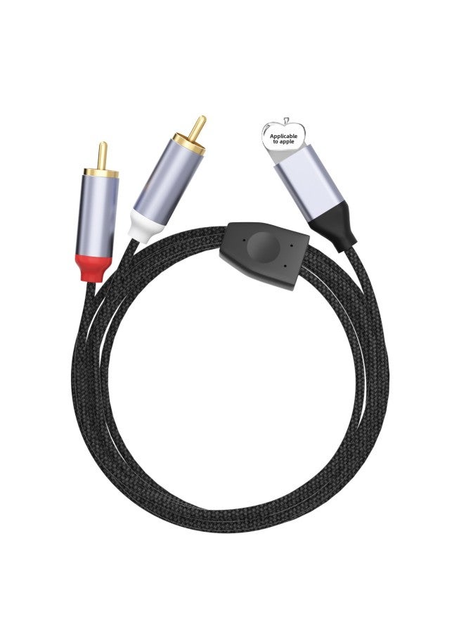 Typec To Double RCA Double Lotus Audio Line Computer Mobile Phone Adapter RCA One-two Audio Line Manufacturers-Color:3.5 To Rca Lotus Line 2m  - Image 2