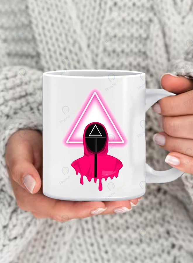 Squid themed mug a tea and coffee mug with a distinctive printed handle