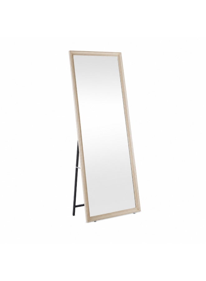 alsaada home Full-Length Free Standing Floor Mirror with Wheels & Metal Frame, 180x70 cm - wood - Image 1