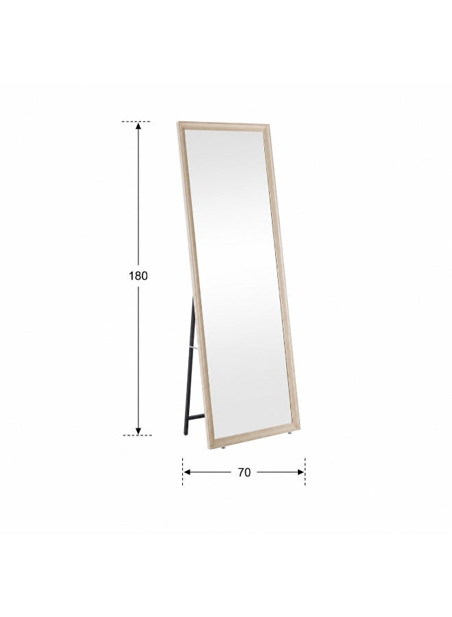 alsaada home Full-Length Free Standing Floor Mirror with Wheels & Metal Frame, 180x70 cm - wood - Image 2