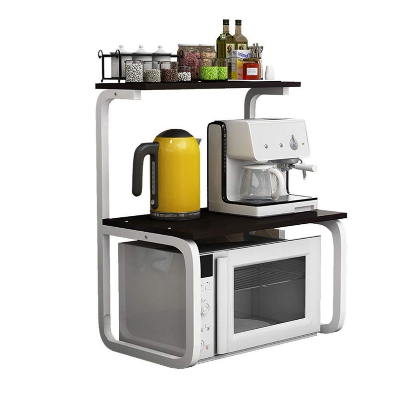 INDIDECOR INDIDECOR 48800 Modern Kitchen Storage Rack 60 x 40 x 70 cm White 3 Tiered Shelf Carbon Steel Microwave Oven Rack Kitchen Organizer  - Image 3