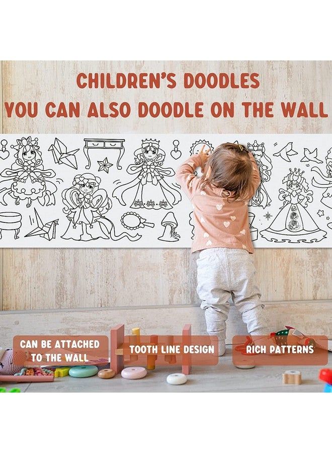 KolorFish Coloring Re-Stick Drawing Paper Roll for Kids, 118 x 12 Inch Large Coloring Poster for Toddlers, Art Paper Crafts Coloring Tablecloth Ideal Gift for Class Home Birthday Party (Princess) - Image 3