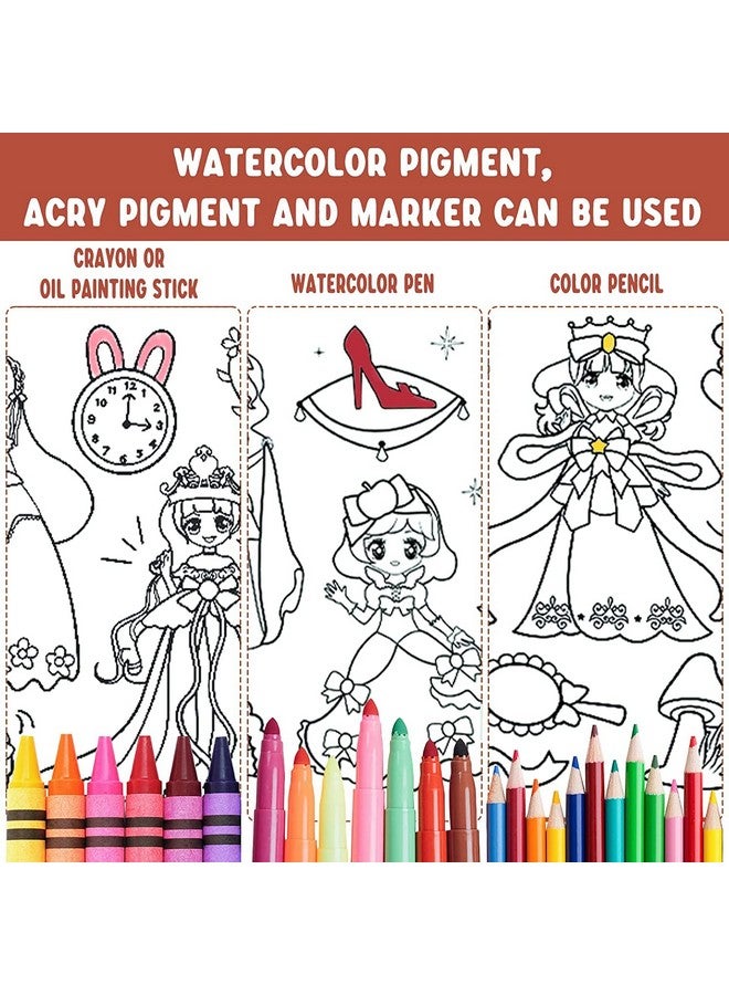 KolorFish Coloring Re-Stick Drawing Paper Roll for Kids, 118 x 12 Inch Large Coloring Poster for Toddlers, Art Paper Crafts Coloring Tablecloth Ideal Gift for Class Home Birthday Party (Princess) - Image 4