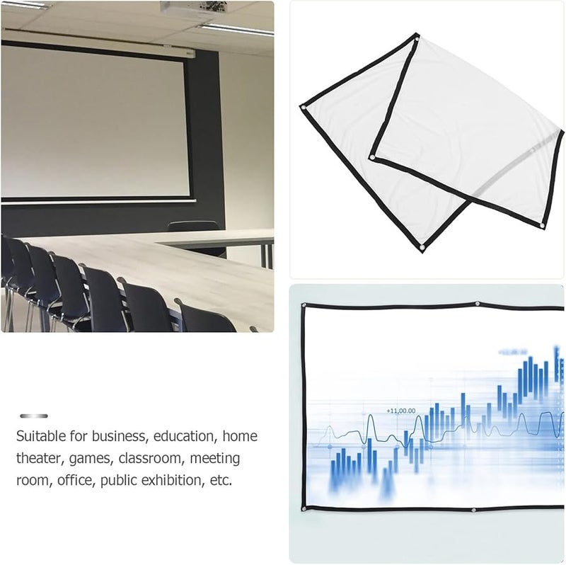 Portable Projector Screen 100 Inch Foldable Anti Crease Polyester for Home Theater Camping - Image 3