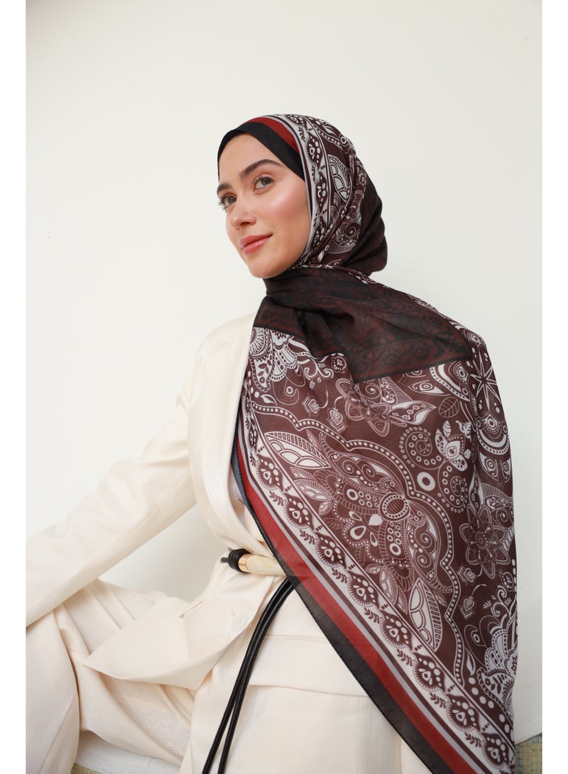 Soft Turkish Cotton Blend Women Shawl – Lightweight Non-Transparent 3056-10 - Image 3