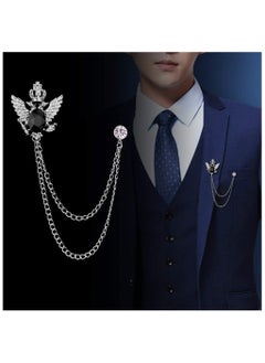 Bukela 2PCS Men's Fashion Groom,Chains Brooch Buckle Chain Collar, Pin Chain Brooch Decoration Metal Brooch Pin Clips for Women Suit Tuxedo Tie Hat Scarf  - Image 3