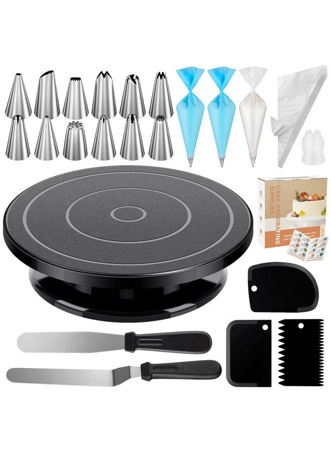 Kootek Kootek 71PCs Cake Decorating Supplies Kit with Revolving Cake Stand Turntable, 12 Numbered Icing Piping Tips, 2 Spatulas, 3 Icing Comb Scraper, 50+2 Piping Bags, and 1 Coupler for Baking  - Image 1
