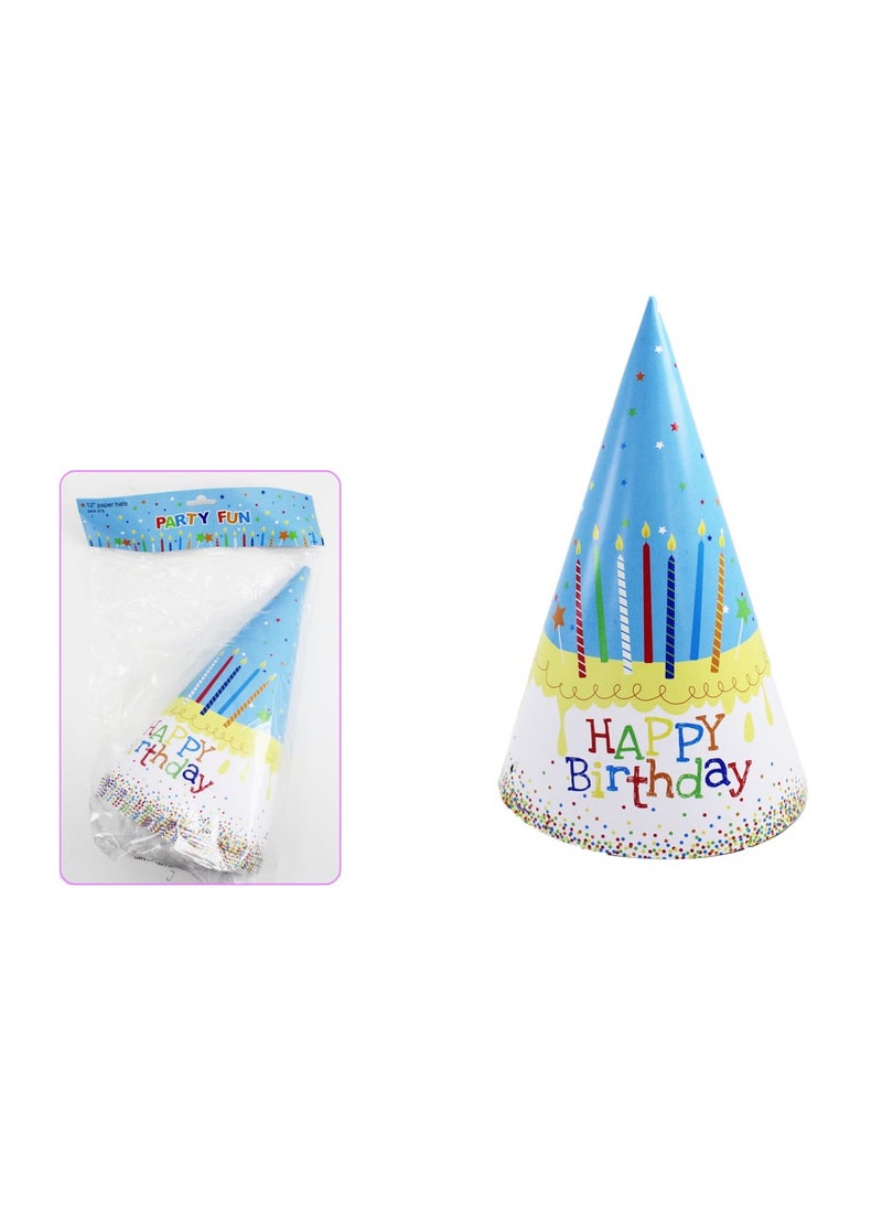 PARTY FUN قبعات ورقية لعيد الميلاد السعيد مقاس 12 بوصة، 6 قطع تضيف لمسة احتفالية للاحتفالات  - Image 2