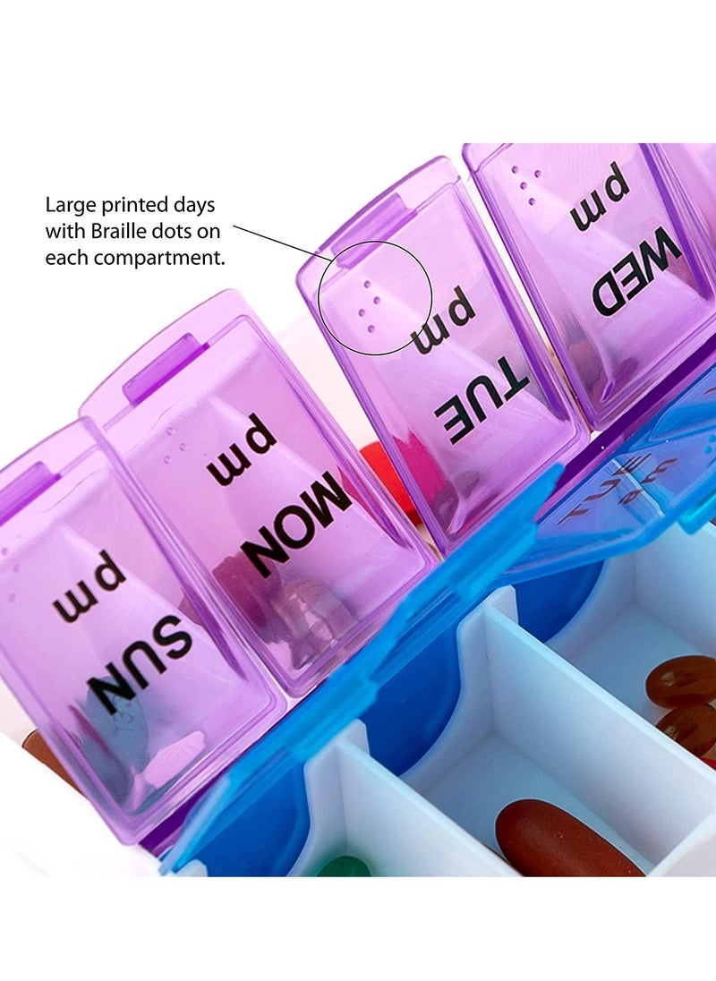 Generic Pill organizer for reminder or travel 14 compartments  - Image 2