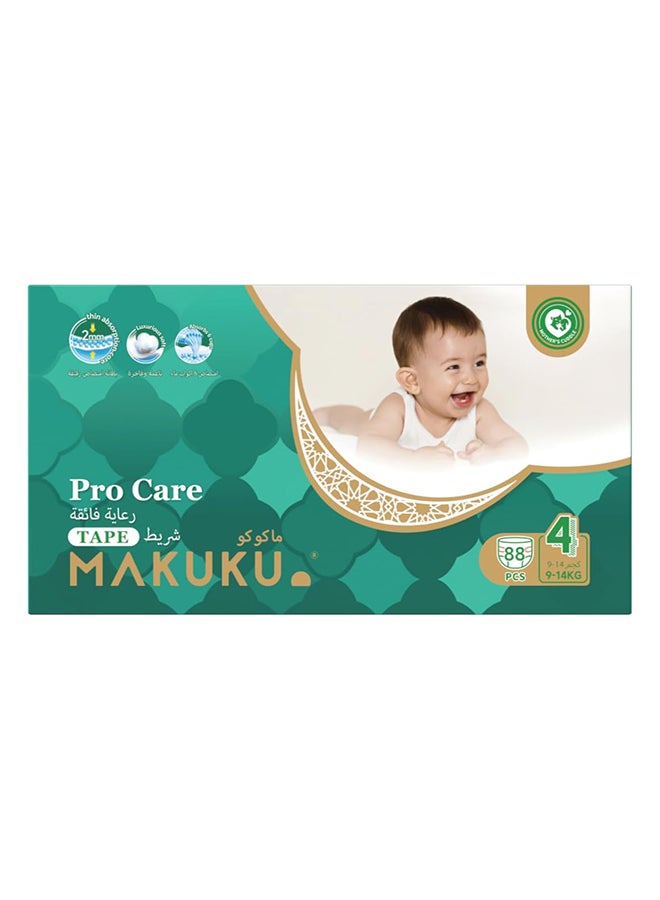 Makuku Pro Care Tape Diapers - Size 4 (9-14kg) | 7-11months | 88 Pieces - Image 1