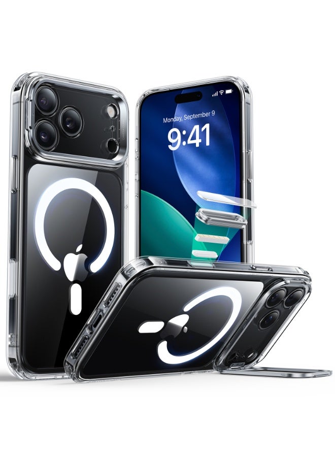 اي اس ار ESR كفر آيفون 17 برو مع حامل Stash Stand، غطاء تحكم بالكاميرا، حماية عسكرية، متوافق مع MagSafe، شفاف - Image 1