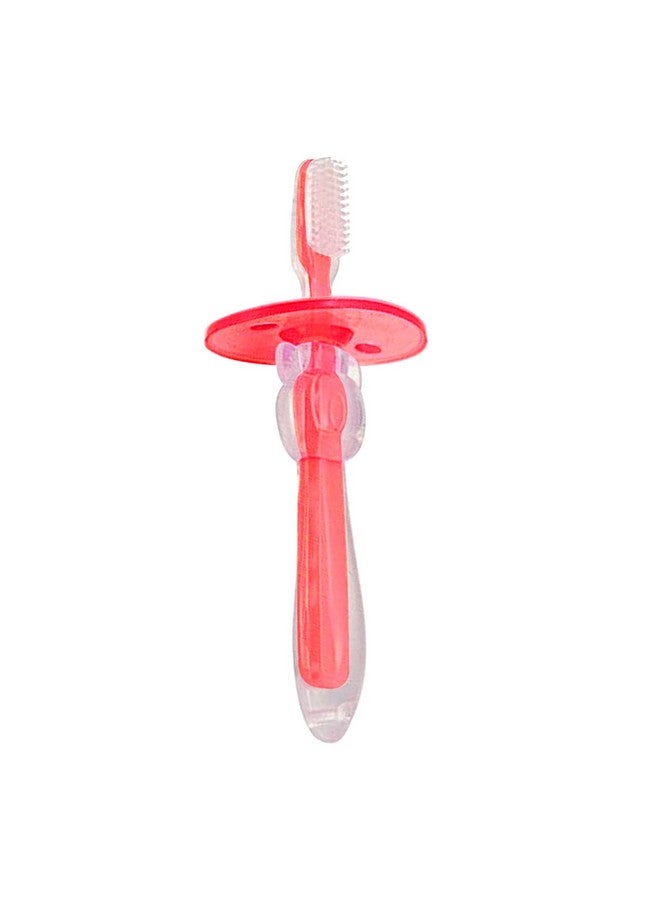 Luvlap فرشاة أسنان تدريب سيليكون بشعيرات ناعمة، درع مضاد للاختناق، فرشاة يدوية للأطفال، نظافة فم الأطفال، برتقالي، عبوة من 1 - Image 1