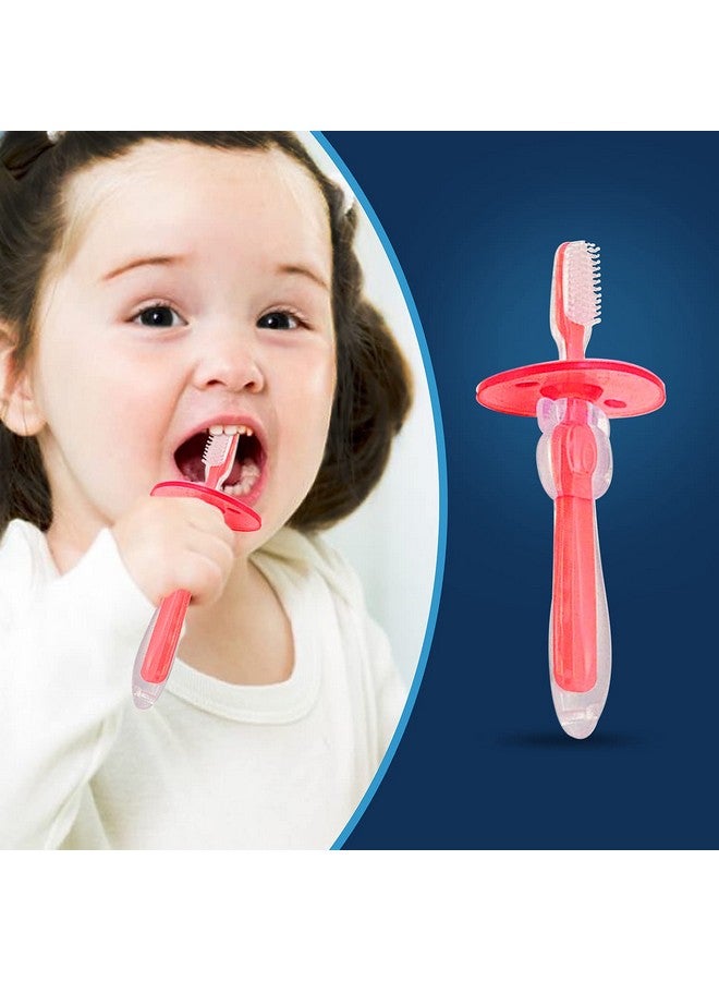 Luvlap فرشاة أسنان تدريب سيليكون بشعيرات ناعمة، درع مضاد للاختناق، فرشاة يدوية للأطفال، نظافة فم الأطفال، برتقالي، عبوة من 1 - Image 4