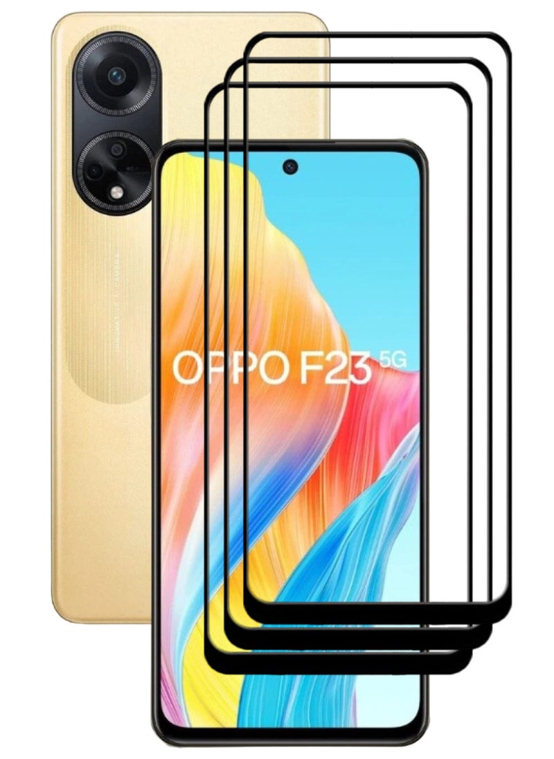 ACLIX 3 Pieces Antistatic ESD Dustproof Premium Quality High Definition Tempered Glass Screen Protector Designed For Oppo F23 - Image 1