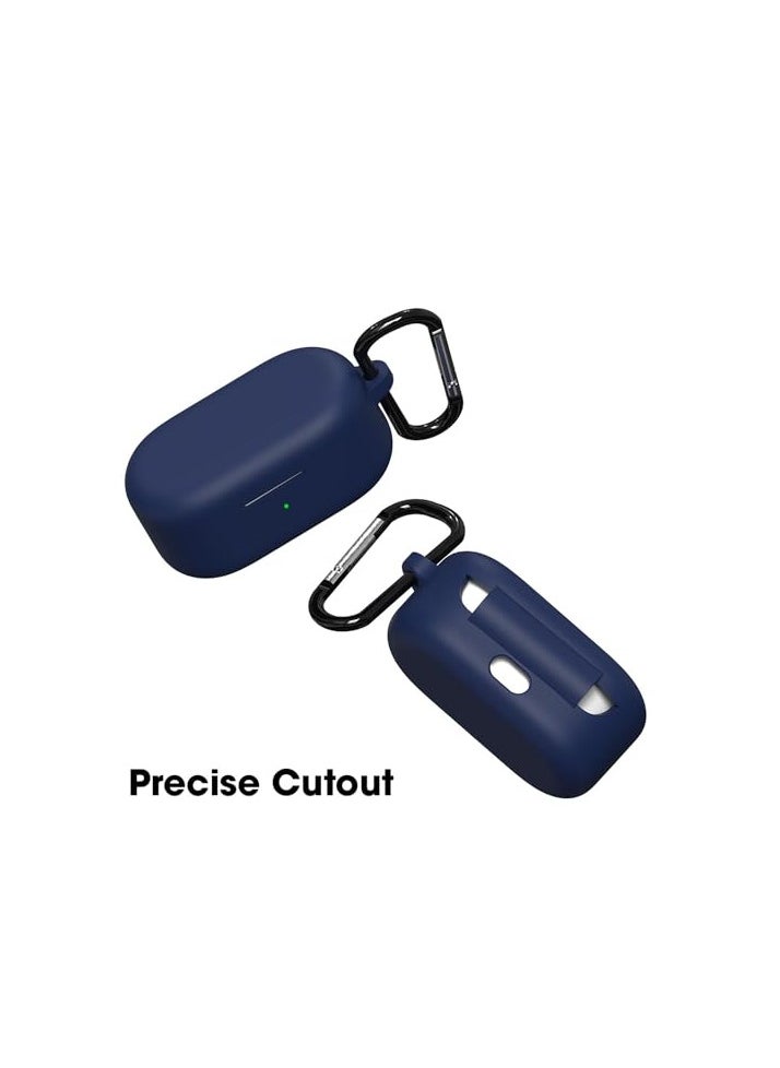 Generic - Earphone Case Cover Compatible for OnePlus Nord Buds 2r, Soft Silicone Skin Case Cover Shock-Absorbing Protective Case with Keychain [Front LED Visible](Blue) - Image 1