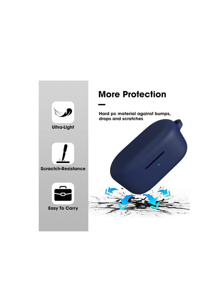 Generic - Earphone Case Cover Compatible for OnePlus Nord Buds 2r, Soft Silicone Skin Case Cover Shock-Absorbing Protective Case with Keychain [Front LED Visible](Blue) - Image 1