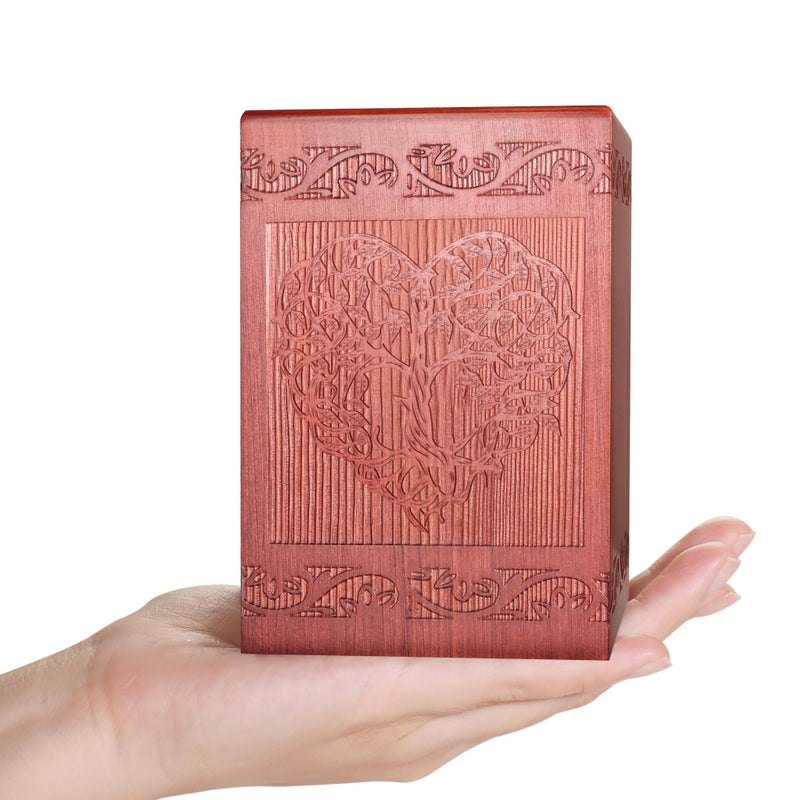 ADMLC Wooden Cremation Urn for Human, Wood Handmade Engraved Decorative Box, Funeral Urns for Adult Male Female Burial or Memorial Keepsake, Urns for Ashes Men Women - Image 1