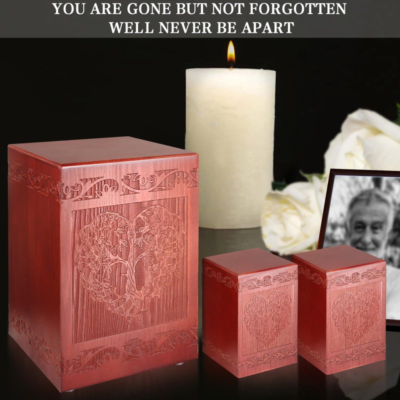 ADMLC Wooden Cremation Urn for Human, Wood Handmade Engraved Decorative Box, Funeral Urns for Adult Male Female Burial or Memorial Keepsake, Urns for Ashes Men Women - Image 4