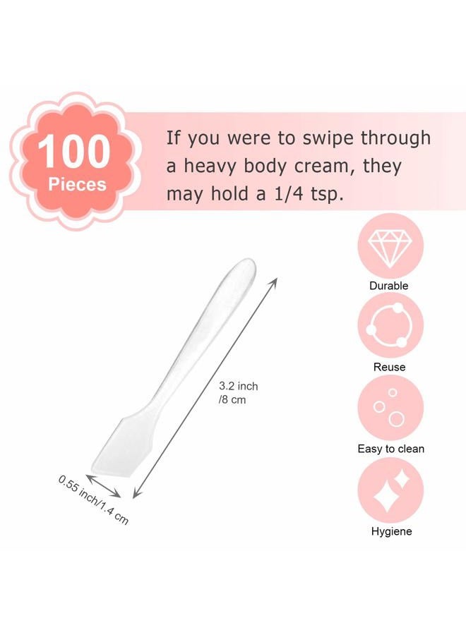 SumDirect Mini Disposable Plastic Cosmetic Spatulas - SumDirect 100 Pcs Frosted Clear Skincare Makeup Mask Spatula - Image 2