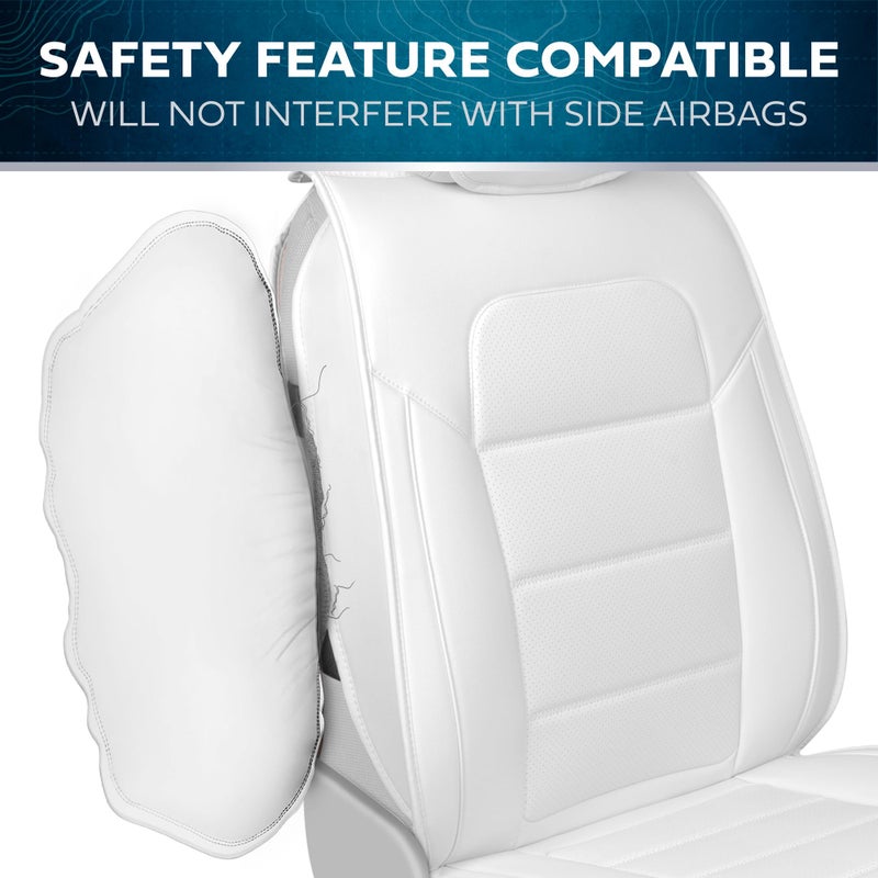Motorbox Classic Faux Leather Front Seat Covers â€“ 2-Piece Set for Cars, Trucks & SUVs â€“ Semi-Universal Fit, Napa Style Cushion with Interior Protector â€“ Stylish, Durable, Easy to Install - Image 5
