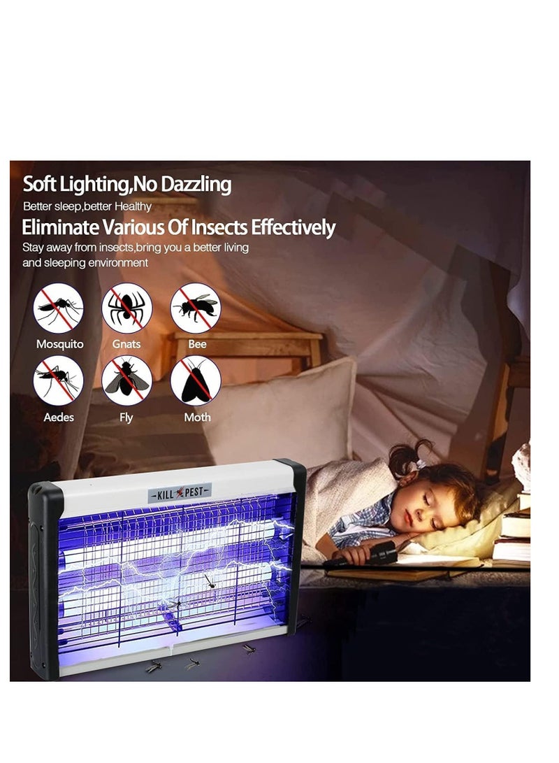 Bluejw Bug Zapper, 20W Indoor Mosquito Killer, Insect Killer, Fly Zapper Bug Lamp Light for Home, Restaurant, Office - Lightweight, Powerful 2800V Grid, Easy-to-Clean, Removable Washable Tray-I - Image 4