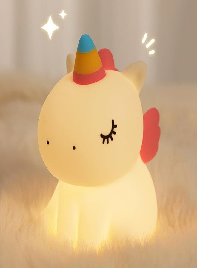 UKAXA Unicorn Night Lamp Cute Silicone Lamps for Bedroom Unicorn Night Lamps Rechargeable for Kids Unicon Light Lamp Birthday Gifts for Kids - Image 1