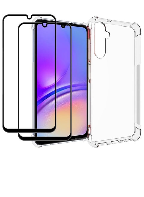 [1+2] FOR SAMSUNG GALAXY A35 5G CASE | CLEAR TPU CASE WITH 2 PACK SCREEN PROTECTORS, REINFORCED CORNERS SHOCK-ABSORPTION FLEXIBLE CELL PHONE COVER