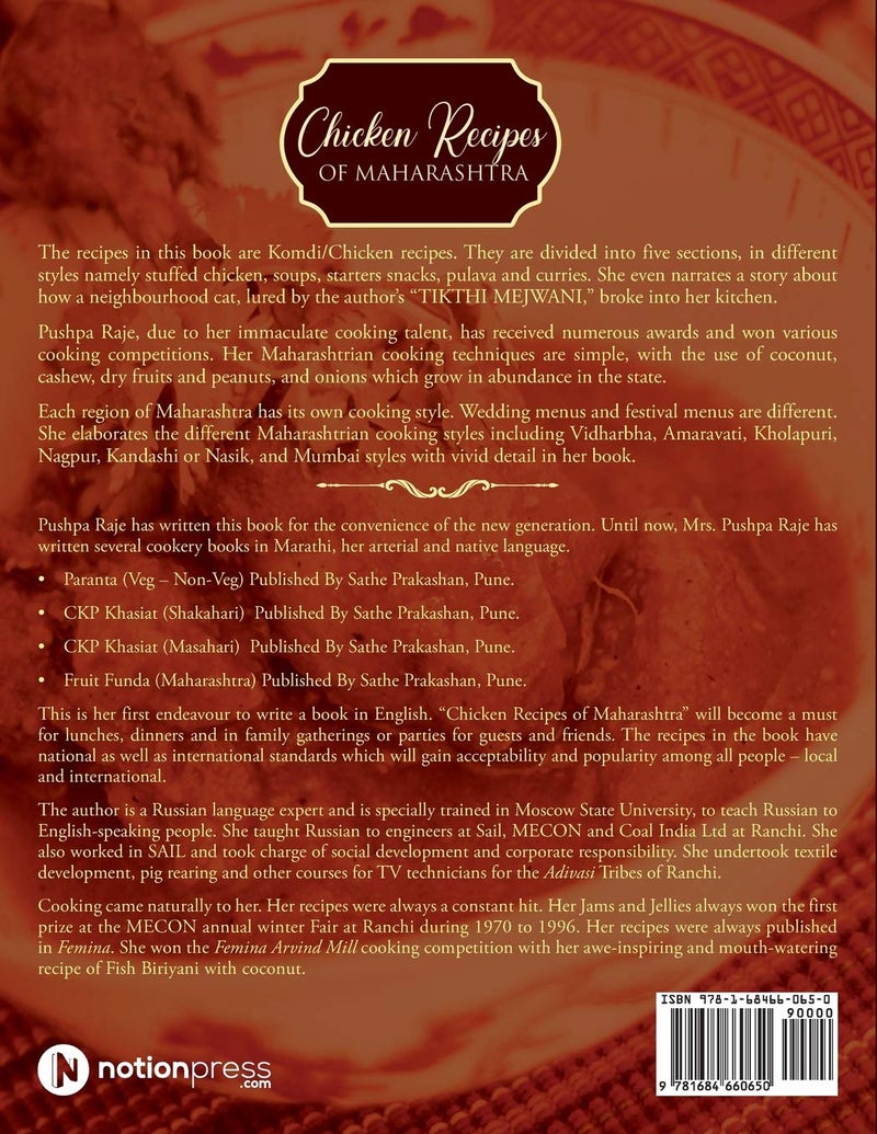 Chicken Recipes of Maharashtra : Special Traditional and Cosmopolitan Recipes Included by Mrs. Pushpa Raje and Ms. Sanyogeeta Sule  - Image 2