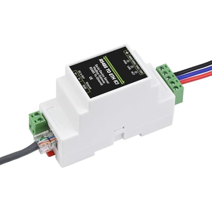 rayihni RS485 TO RJ45 ETHERNET INDUSTRIAL SERIAL SERVER, TCP/IP TO SERIAL, RS485 ETH BI-DIRECTIONAL DATA TRANSMISSION, SUPPORT RAIL-MOUNT MODBUS GATEWAY WITH ELECTRICAL ISOLATION, RAIL-MOUNT SUPPORT - Image 1