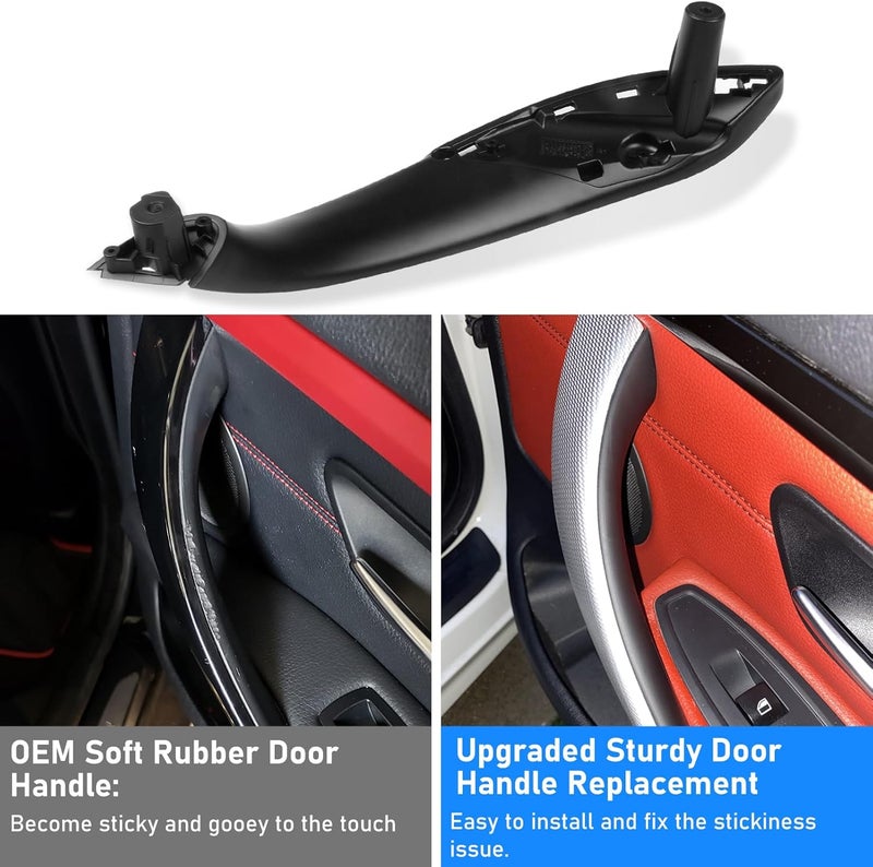 Jaronx Compatible with BMW Door Handle Replacement 3 Series 4 Series,2PCS Left Front Driver Side&Right Front Passenger Door Pull Handle for BMW 320i,328i,330i,335i F30/F31 &428i,435i F32/F36(Black) - Image 3