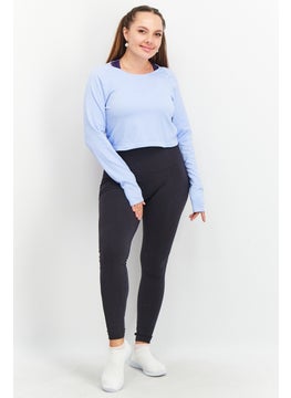 Tchibo Women Slim Fit Long Sleeves Training Top, Light Blue  - Image 4