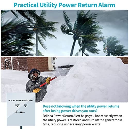 briidea Power Return Alarm, Briidea Utility Power Back on Alert for Generator, Loud Siren with LED Indicator - Image 2