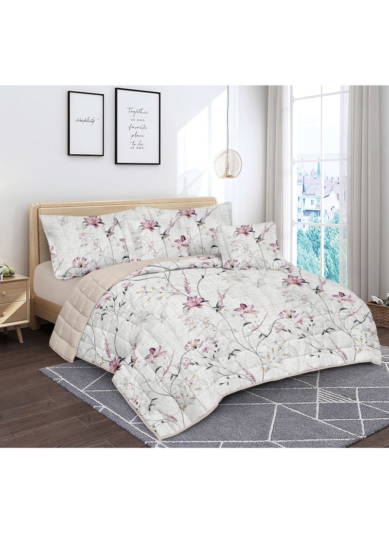 Red Rose A practical summer double bed sheet with a printed design to suit your room's decor, made of microfiber, measuring 230*250cm.  - Image 1