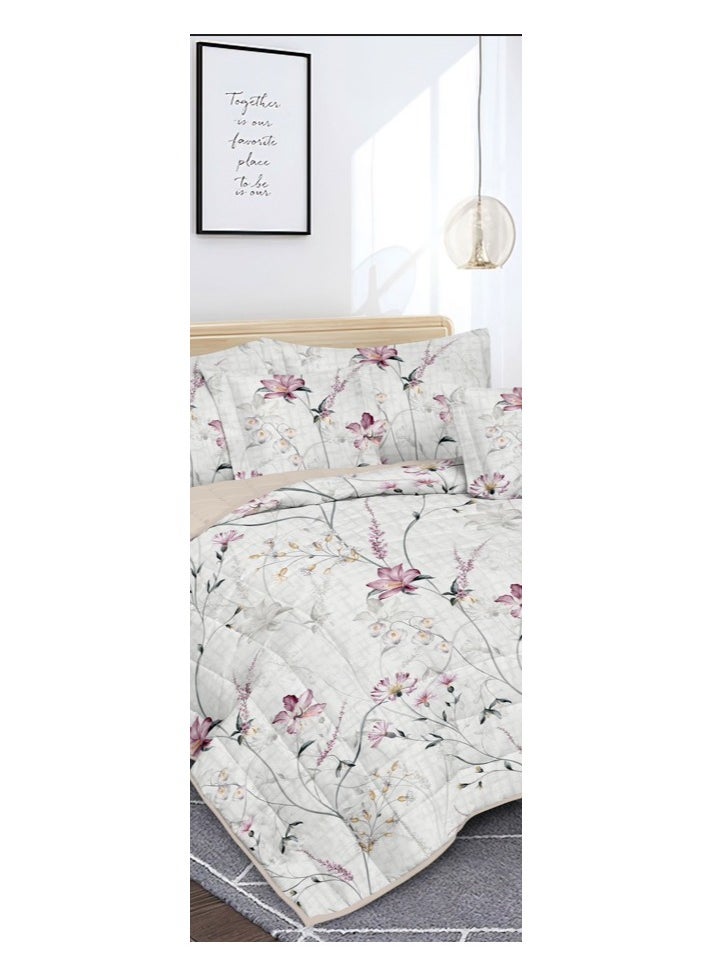 Red Rose A practical summer double bed sheet with a printed design to suit your room's decor, made of microfiber, measuring 230*250cm.  - Image 3