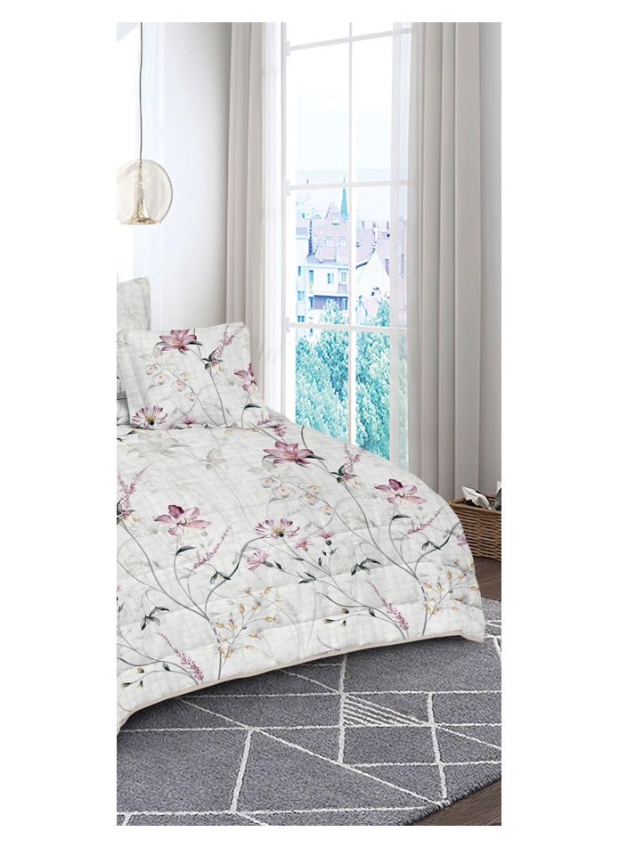 Red Rose A practical summer double bed sheet with a printed design to suit your room's decor, made of microfiber, measuring 230*250cm.  - Image 4