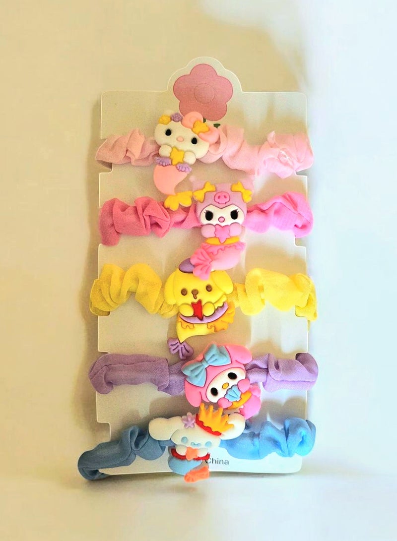 مجموعة من ٥ ربطات شعر ملونة للفتيات