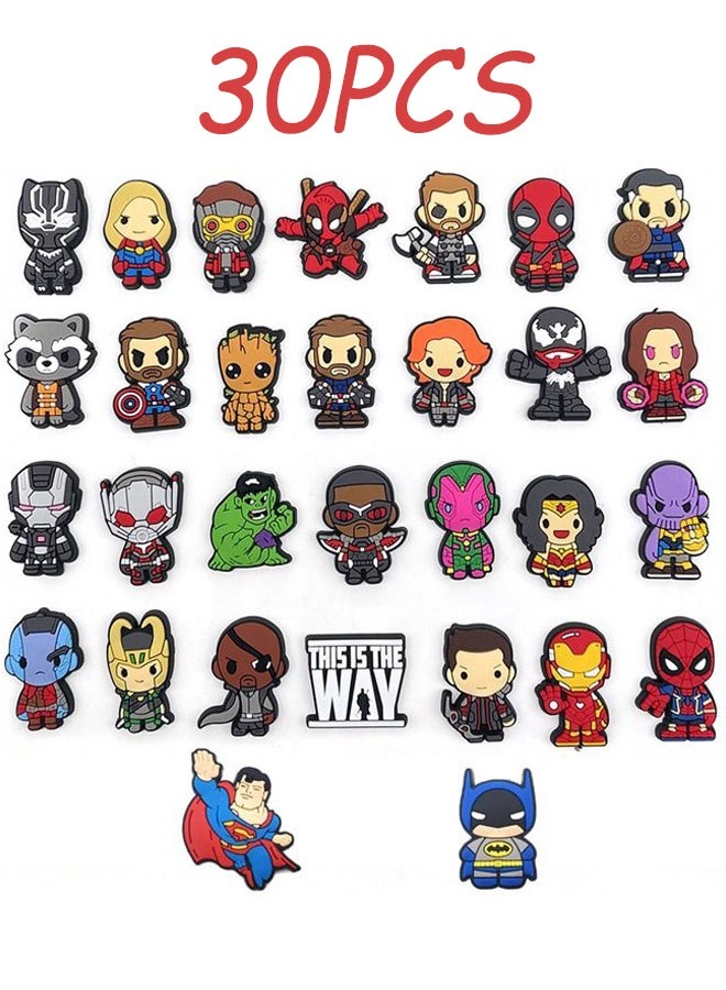 30 قطعة من زينة أحذية كروكس سلسلة أبطال الرسوم المتحركة سبايدرمان زينة أحذية زينة أحذية كروكس للأطفال الأولاد والبنات الرجال والنساء هدايا الحفلات  ملابس يومية إكسسوارات أحذية هدية لطيفة - Image 2