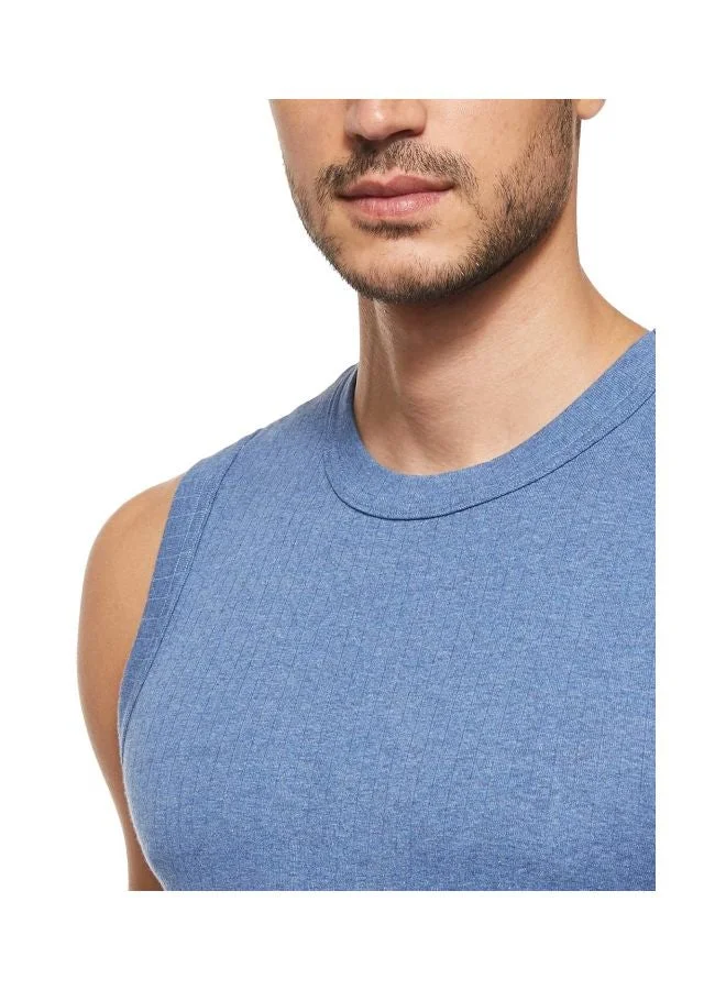 Jockey Light Denim Melange 9922 Men Super Combed Cotton Rib Round Neck Racerback Styled Gym Vest for Men | Best Price UAE