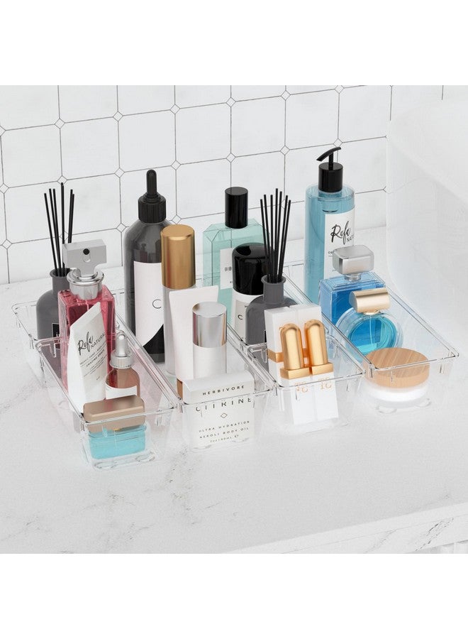WOWBOX 6 Pack Clear Drawer Organizer Set, Acrylic Drawer Storage Trays, Storage Bins For Makeup, Cosmetics, Jewelries, Utensils, Gadgets, Office - Image 5