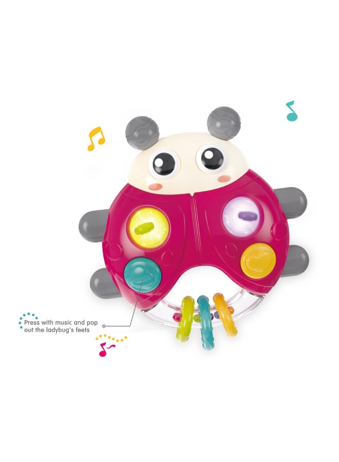 COGNIKIDS لعبة خنفساء موسيقية للأطفال - لعبة صوتية تفاعلية للرضع 3 أشهر فما فوق | أصوات وموسيقى ممتعة، لعبة حسية لتطوير المهارات الحركية الدقيقة | تصميم من السيليكون الناعم وABS | بطاريات متضمنة - Image 3