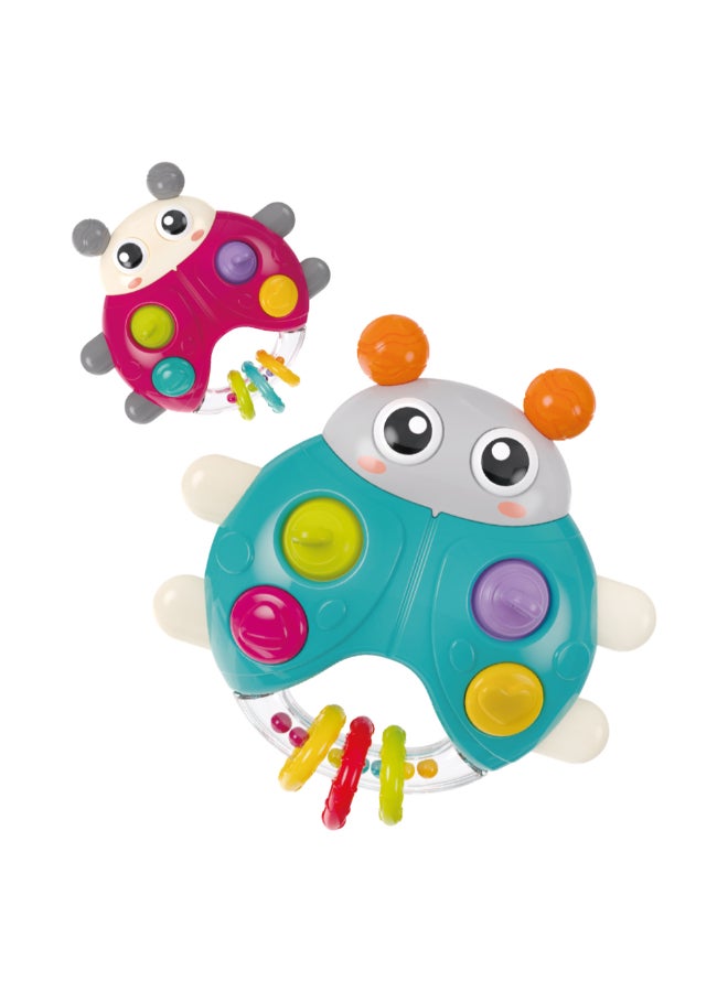 COGNIKIDS لعبة خنفساء موسيقية للأطفال - لعبة صوتية تفاعلية للرضع 3 أشهر فما فوق | أصوات وموسيقى ممتعة، لعبة حسية لتطوير المهارات الحركية الدقيقة | تصميم من السيليكون الناعم وABS | بطاريات متضمنة - Image 1