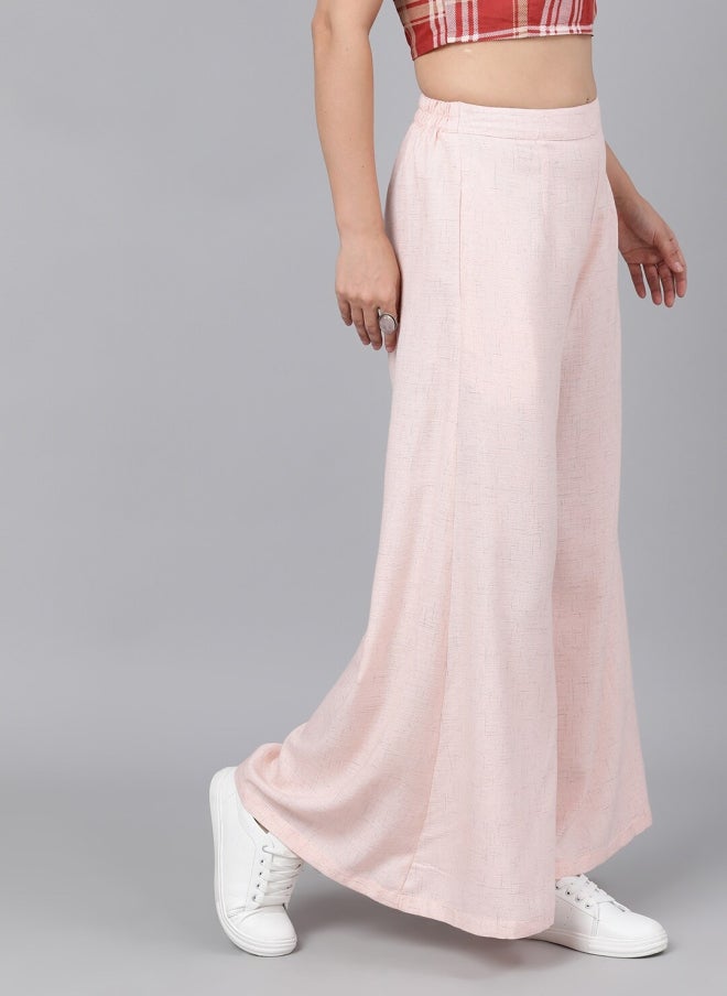 AKS Pink Flared Palazzos for Women - Image 2