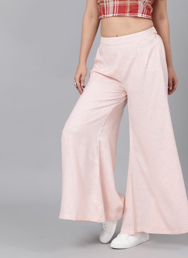 AKS Pink Flared Palazzos for Women - Image 3
