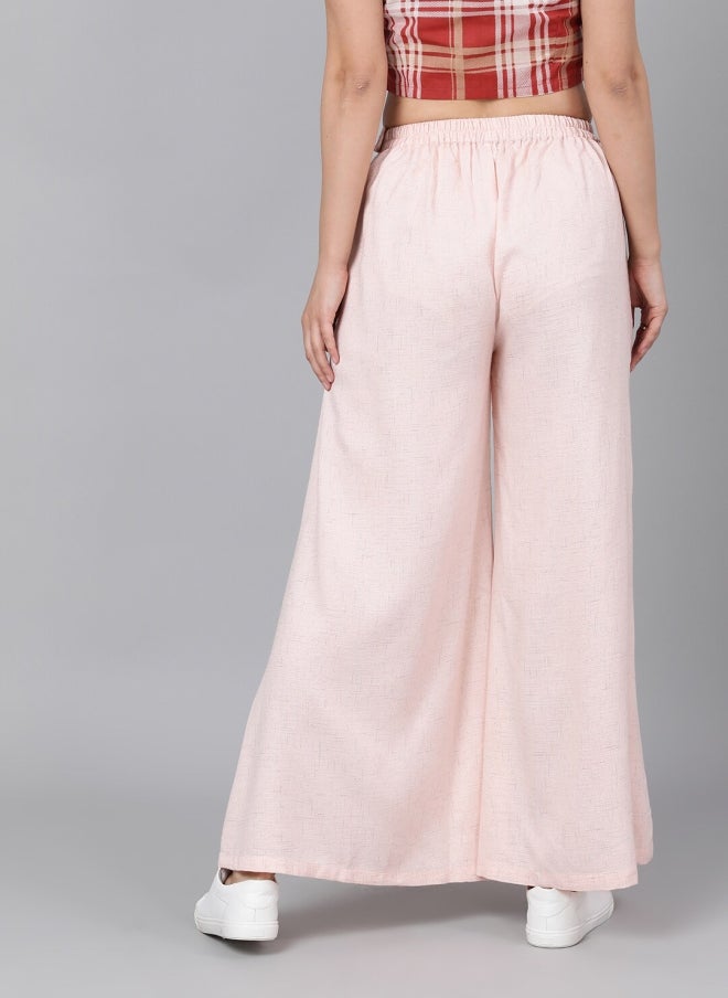 AKS Pink Flared Palazzos for Women - Image 4