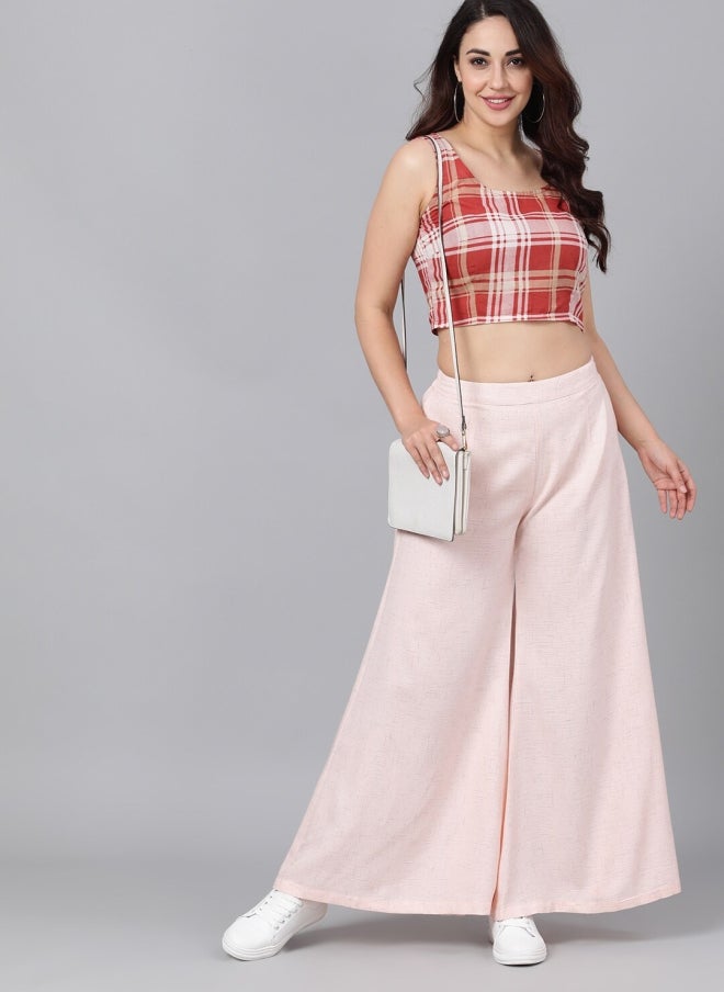 AKS Pink Flared Palazzos for Women - Image 5