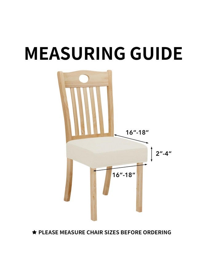 Easy-Going 100% Waterproof Seat Covers for Dining Room Chairs Set of 4, Stretch Chair Seat Slipcovers Protector Removable and Washable Kitchen Dining Chair Covers, Ivory - Image 4