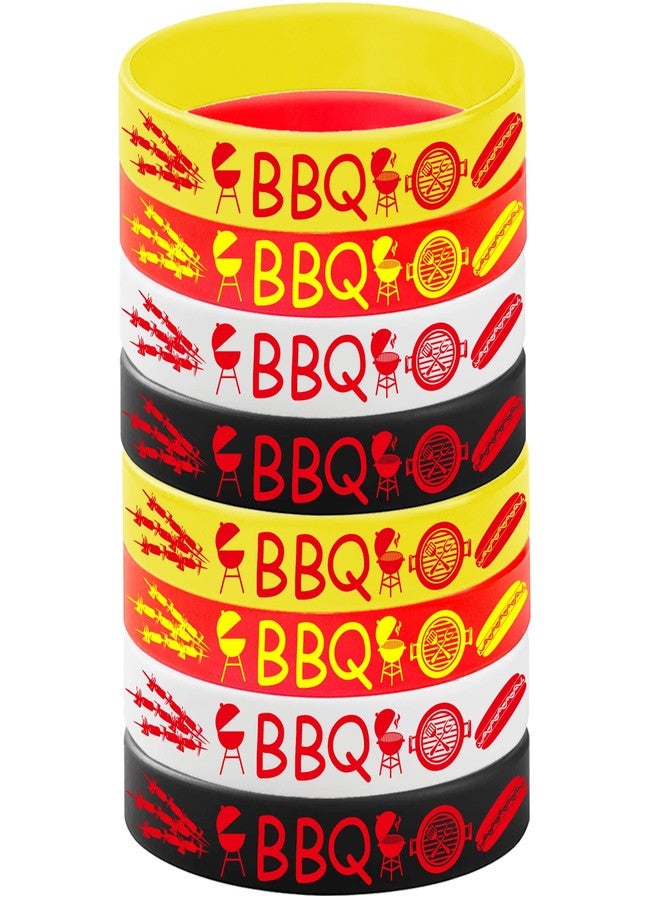 PIBIPAID 24PCS BBQ Rubber Bracelets Party Favors -Barbeque Themed Silicone Wristbands Party Supplies Decorations Hot Dog Birthday Baby Shower Party Gifts - Image 5