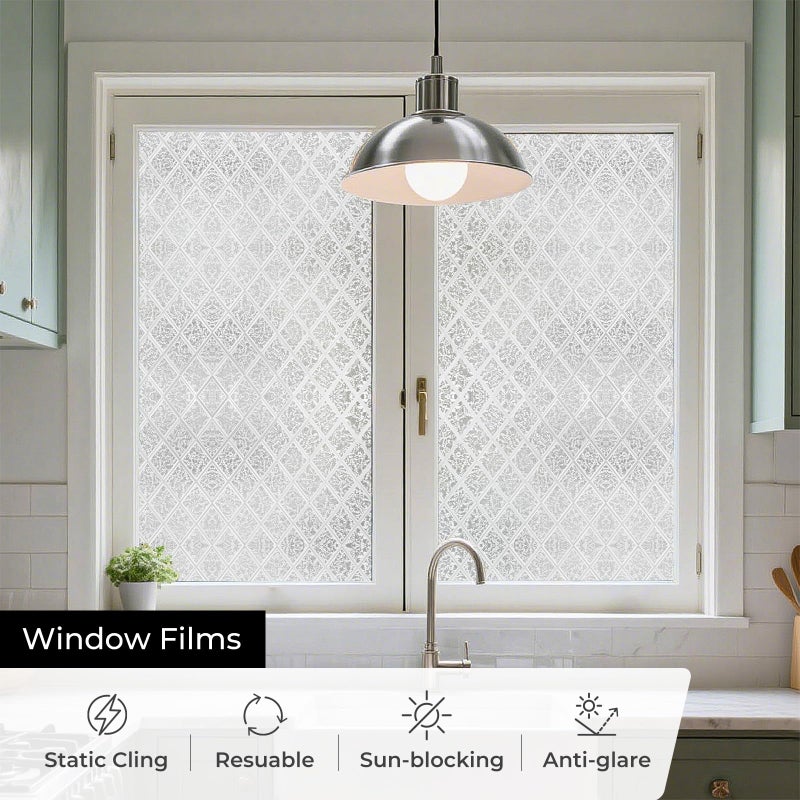 ADD.HERES Window Privacy Film, Removable Static Cling, Stained Glass Decorative Window Film, Vinyl Covering for Home Kitchen Living Room, Gleaming Wings, 17.3" x 78.7" - Image 3