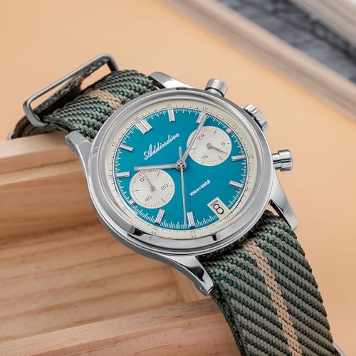 ADDIESDIVE 38 MM Chronograph Watch Quartz Sweep Second Movement 100 M Waterproof BGW9 Luminous Owl Dial Sport Watches for Men Nylon Strap - Image 5